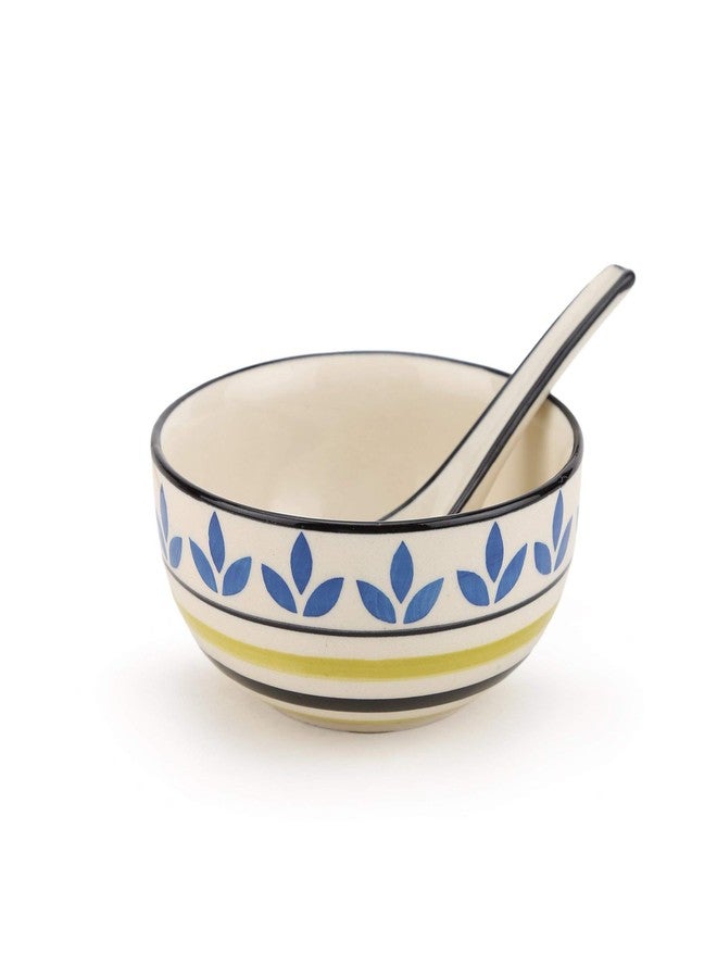KITTENS Ceramic Soup Bowls with Spoons Set of 4, 350ml Microwave & Dishwasher Safe | Food Grade Material | Multicolour | Snack Bowl | Mixing Bowl| Ideal for Rice, Dal, Fruits, Salad etc. - Image 3